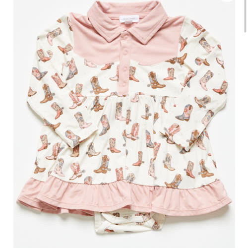 Angel Dear Infant Girls' Cowgirl Boot Long Sleeve Dress | Boot Barn