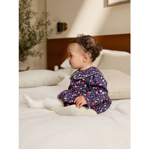 Navy Blue Ditsy Baby Bloomer Rompers Set 2 Piece with Tights (0mths-3yrs)