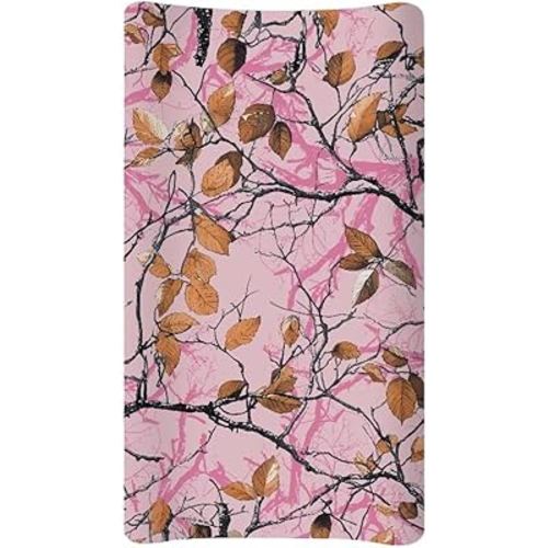 Camo Changing Pad Cover for Baby Soft Diaper Change Table Covers with Elastic Edge Washable Cradle Mattress Sheets 32"x16" Inch Hunting Decor