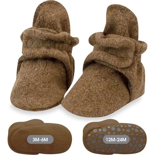 Zutano Baby Boys' Cozie Fleece Baby Booties With Grippers