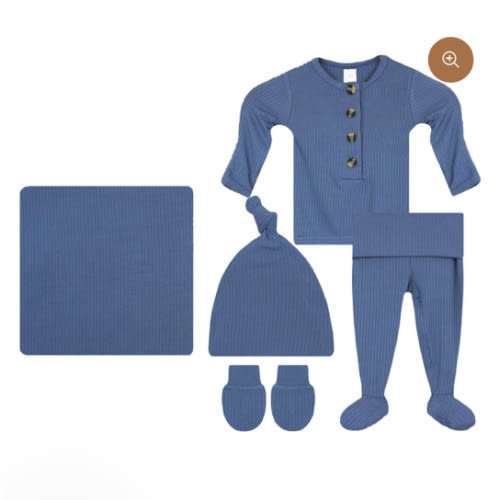 Harrison Ribbed Newborn Hat Bundle (Top + Bottom)