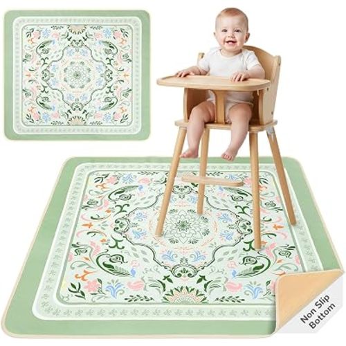 Splat Mat for Under High Chair Waterproof Non Slip Floor Mat for Baby