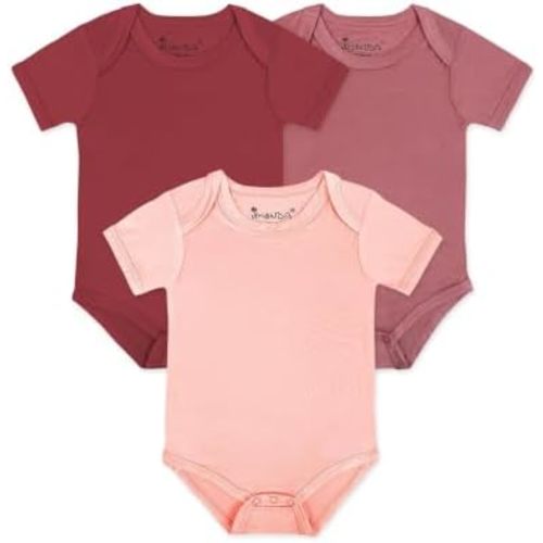 Jimonda Unisex Baby Boy Girl Bodysuit Rayon From Bamboo Romper 3-Packs Short Sleeve Outfits for 0-24 Month