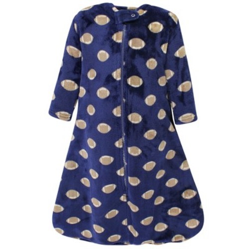 Hudson Baby Infant Boy Plush Long-Sleeve Sleeping Bag, Sack, Blanket, Football, 0-6 Months