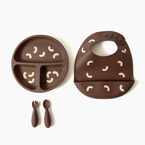 Picolette by Olivia Culpo Silicone Bib and Utensil Feeding Set - 4pk - Pasta