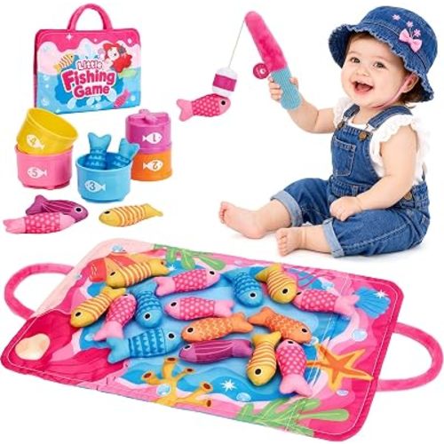 hahaland Montessori Toys for 1 Year Old Girl Birthday Gift-Fishing Game