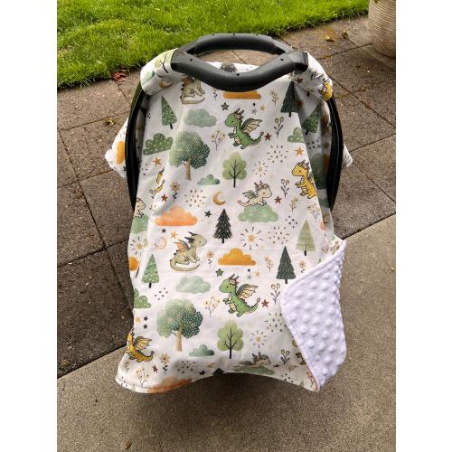 Newborn Car Seat Cover Dragon Nursery Theme Gift Baby Shower Boy Car Seat Canopy Girl Infant Seat Blanket Cover Custom Baby Gift