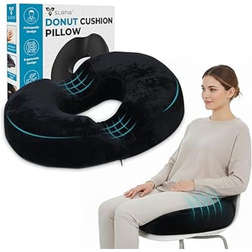 Postpartum Donut Pillow – Butt Donut Pillow Tailbone Pain Relief Cushion, Memory Foam Hemorrhoid Pillow & Coccyx Support for Pregnancy, Tailbone Pain, Anti-Slip Butt Pillow for Bed, Office, Car