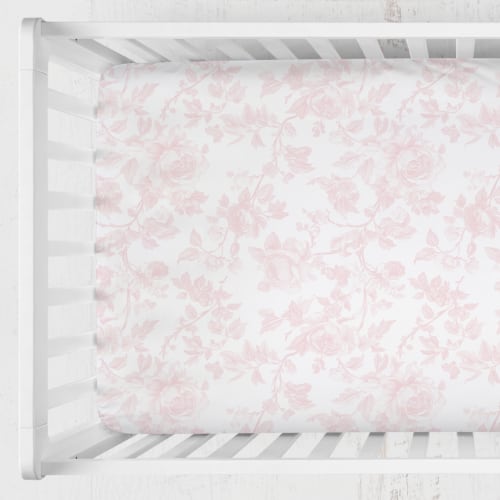 Fancy Bow Toile Crib Sheet
