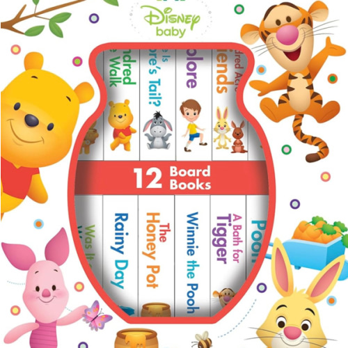 Disney Baby: Winnie the Pooh - My First Library - 12 Board Book Set - First Words, Counting, and More! - PI Kids