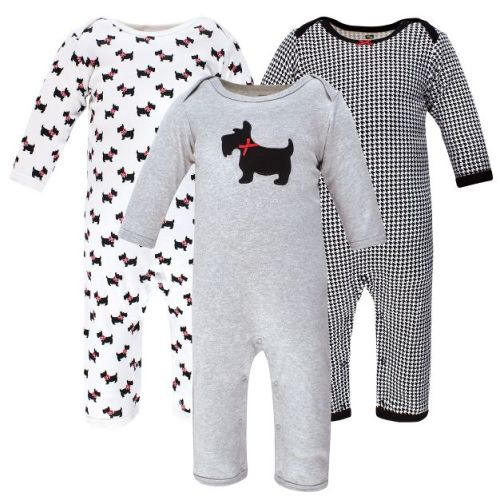 Hudson Baby Infant Girl Cotton Coveralls, Scottie Dog