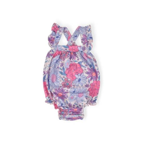 Sweet Springtime Ruffle Cross Back Romper