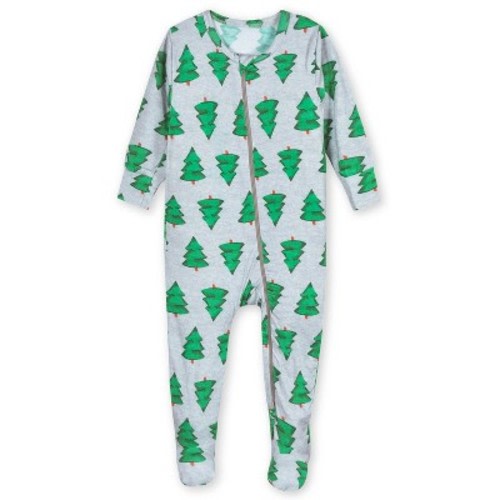 Gerber Baby Snug Fit Footed Holiday Pajamas - Spruce - 3-6 Months