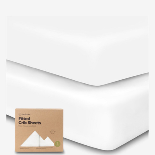 KeaBabies 2-Pack Organic Cotton Crib Sheets for Boys, Girls - 52x28 Fitted Crib Mattress Sheet Neutral, Breathable Cover for Baby Bed Set, Toddler Mattress, Soft & Cute Prints (Soft White)