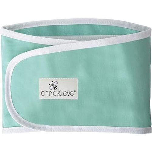 Anna & Eve® Baby Swaddle Strap for Newborns and Infants - 100% Cotton, No Overheating - The Original Arms Only - Adjustable Large Size Swaddle, Fits Chest 16" to 20.5" - Aqua