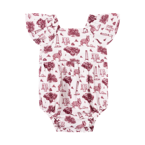 Texas A&M Toile Puff Sleeve Onesie