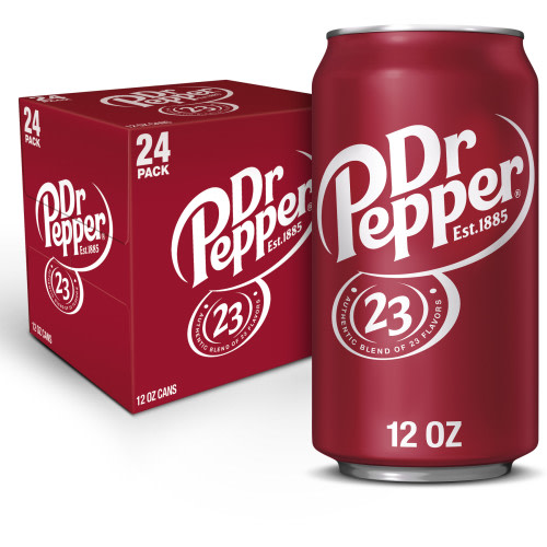 Dr Pepper Soda Pop, 12 fl oz, 24 Pack Cans