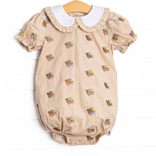 Tail Feather Turkeys Embroidered Bubble, Tan – Stitchy Fish