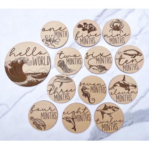 Baby Monthly Milestones - Sea Animals, Marine Life, Ocean Life