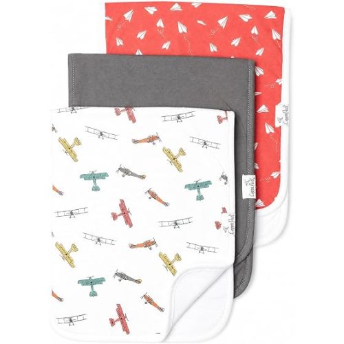 Copper Pearl Premium Baby Burp Cloths - 3-Pack Large Cotton Burp Cloths, Extra Soft Spit Up Rags with 3 Absorbent Layers, Perfect for Baby Boy and Baby Girl Gifts