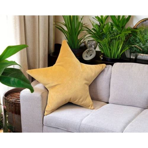 Mustard Yellow Velvet Star Shaped Decorative Pillow - Home Accessory-Birthday gift - Nursery decor -Housewarming Gift