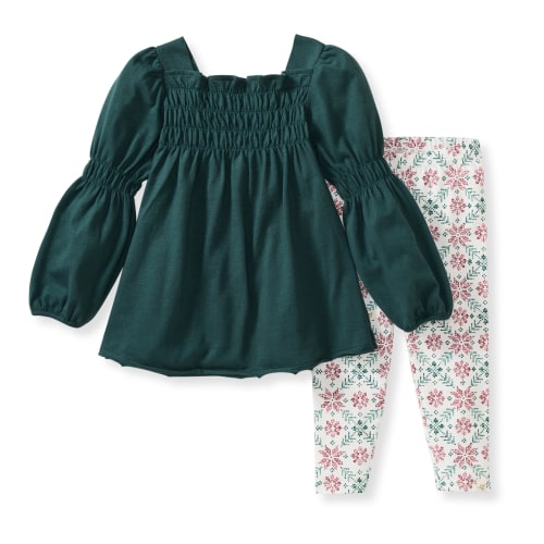 12 Months - Poinsettia Fair Isle Organic Tunic & Pants Set – Burt's Bees Baby