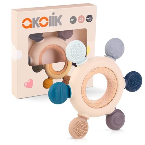 Baby Teething Toys,Teething Relief Teethers Toy for Babies 0-3-6-9-12 Months Old Boys Girls BPA Free Baby Chew Toys Infant Toys Newborn Accessories