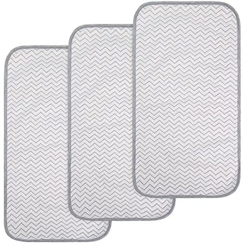BlueSnail Ultra Soft and Absorbt Bamboo Quilted Waterproof Changing Pad Liner 3pk (Gray)