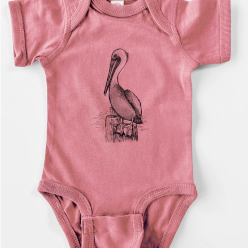 Pelecanus occidentalis - Brown Pelican - Baby Fine Jersey Bodysuit