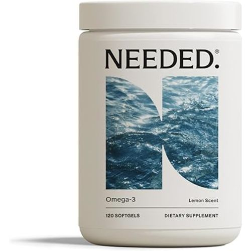 Needed. Prenatal Omega-3 - High Potency Dose of Sustainably Sourced Fish Oil, Lemon Zest Scented, 30-Day Supply