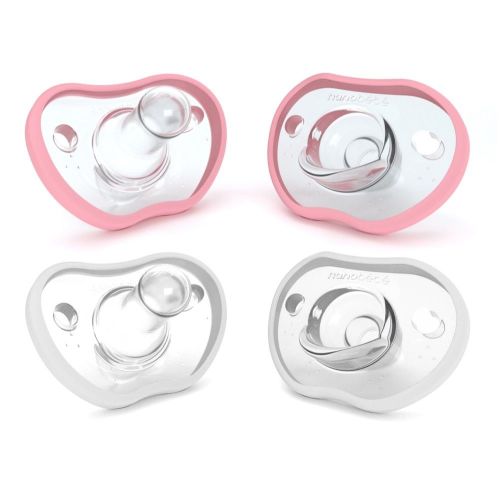 Nanobebe Flexy Pacifier 0-3M 4Pk Pink / White