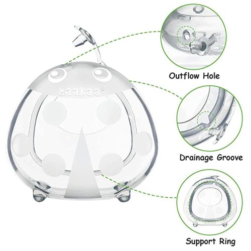 Haakaa Ladybug Silicone Milk Collector - 2oz/75ml Breast Shells Nursing Cup for Breastfeeding, Food Grade Silicone BPA Free(2 pk) - Small (75ml / 2 PCS)