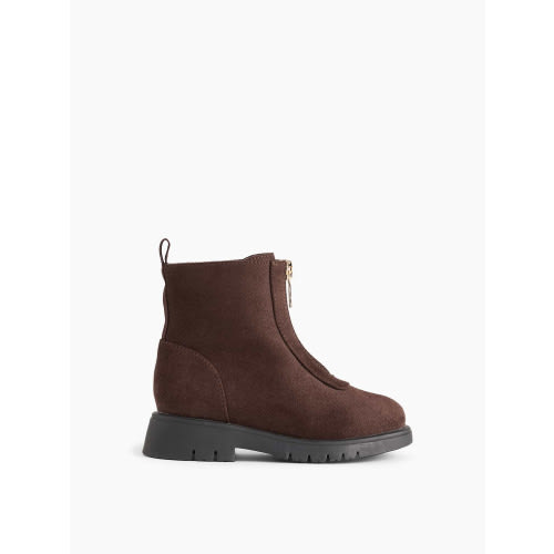 Toddler Vegan Suede Zip-Front Boots