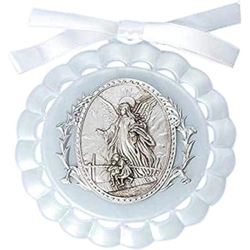 Roman Giftware Inc., Children's Gifts, New Baby, 4.25" H White Cradle Medal,Religious, Inspirational, Durable (4x1x4)