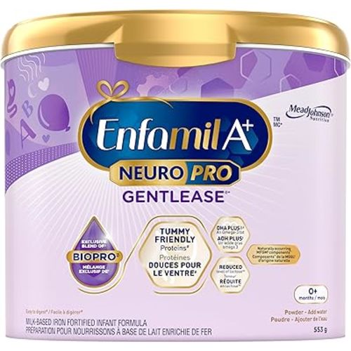 Enfamil A+ NeuroPro Gentlease, Baby Formula, Powder Tub, with Brain Building DHA, 0+ Months, 553g