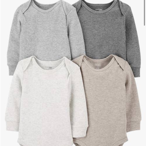 Simple Joys by Carter's Baby 4-pack Soft Thermal Long Sleeve Bodysuits