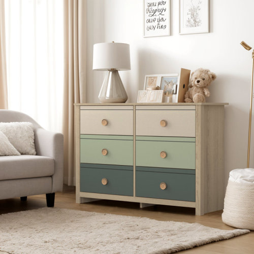 Wade Logan® Bustillo 46.1'' W kids 6 -Drawer Dresser & Reviews | Wayfair