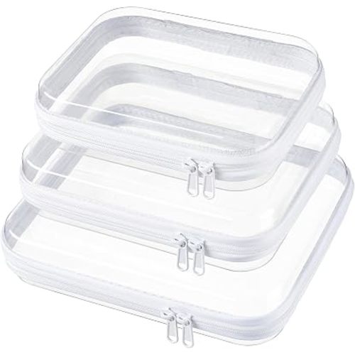 Clear Hard Shell Diaper Bag Organizer Pouches Cosmetic Bags (3 PCS)