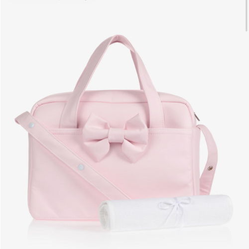 Uzturre - Pink Bow Changing Bag (38cm) | Childrensalon