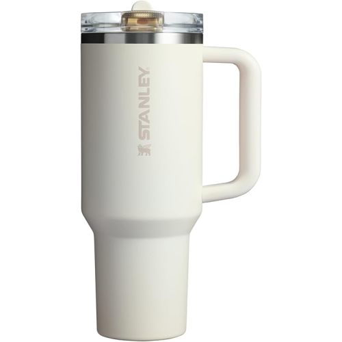 STANLEY Quencher ProTour Flip Straw Tumbler with Leakproof Lid 40 oz | Built-In Straw and Handle | Cup Holder Compatible for Travel | Insulated Stainless Steel Cup | BPA-Free | Cream