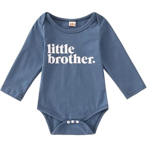 Amazon.com: CM C&M WODRO Little Brother Newborn Outfit Baby Boy Announcement Bodysuit Lil Bro Onesie Romper Infant Coming Home Clothes (Blue, 3-6M): Clothing, Shoes & Jewelry