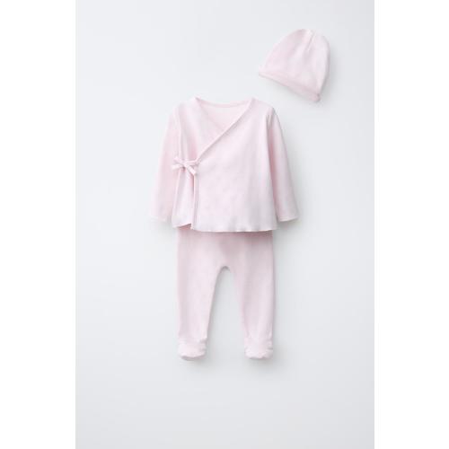 LAYETTE SET AND POUCH - Pastel pink | ZARA United States