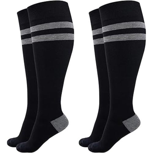 Momcozy Compression Socks for Women Wide Calf, 15-20mmHg Knee High Support Socks for Pregnancy, Nurses, Flying, Travel