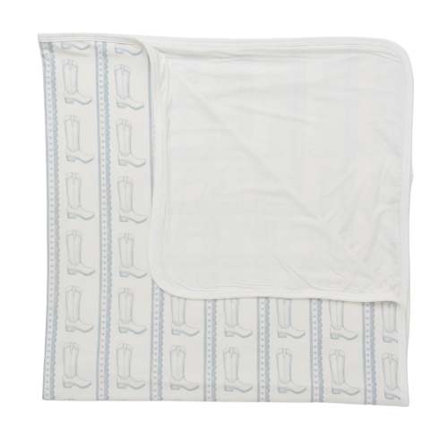 Blue Heart Boot Stroller Blanket