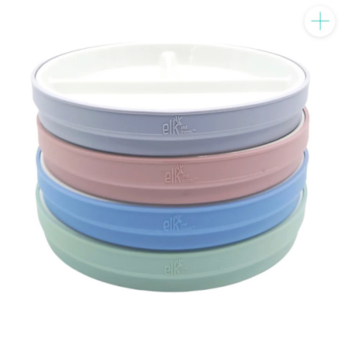 6.7"/16cm Porcelain White Divided Plates with Silicone Sleeves