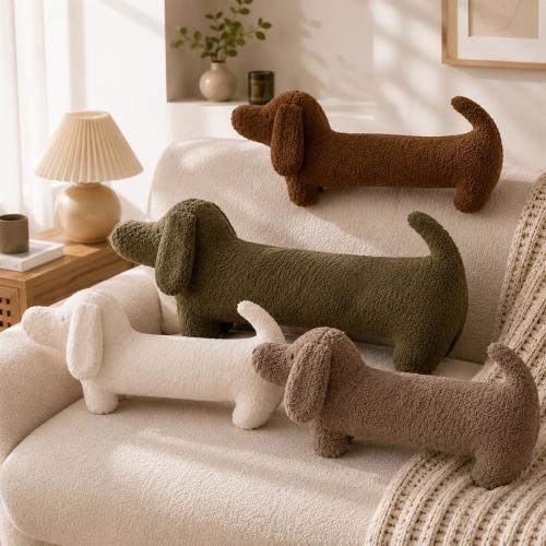 Teddy Dachshund Plush Pillow | Scandinavian Velvet Sausage Dog Cushion