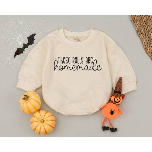 These Rolls Are Homemade Baby Romper,First Thanksgiving Baby Outfit,Newborn Thanksgiving,Fall Baby Clothes,1st Birthday Thanksgiving Toddler