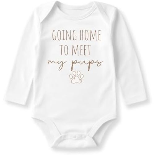Going Home to Meet My Pups Baby Bodysuit Dogs Newborn Outfit