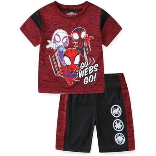 Marvel Spidey and His Amazing Friends Boys 2 Piece Short Sleeve T-shirt and Shorts Set for Toddler to Big Kids