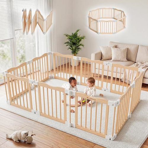 Wooden Baby Playpen, 66 x 45 x 24 inches
